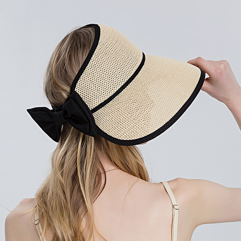 SUNSHADE WITH BOW FOLDABLE HAT