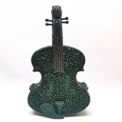 Violin Diamond Rhinestone Clutch