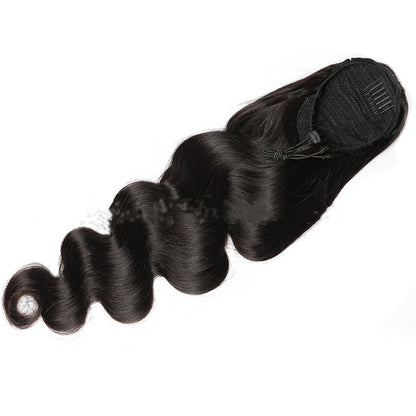 Natural Black Drawstring Ponytail Human Hair