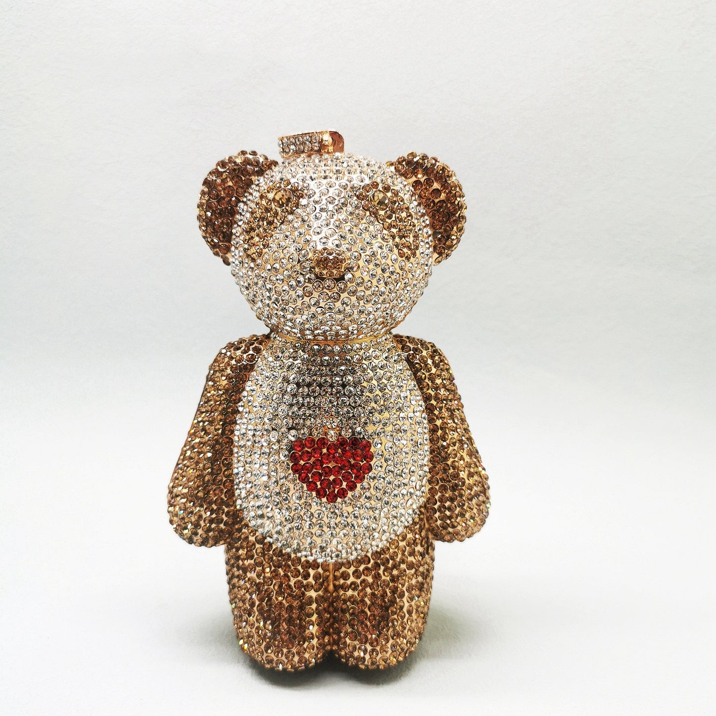 Bear Heart Shape Rhinestone Bag