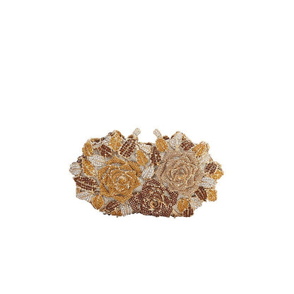Diamond Rhinestone Flower Clutch