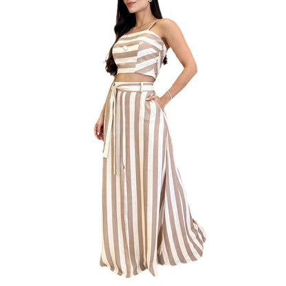 Striped 2pcs Skirt Suit Set