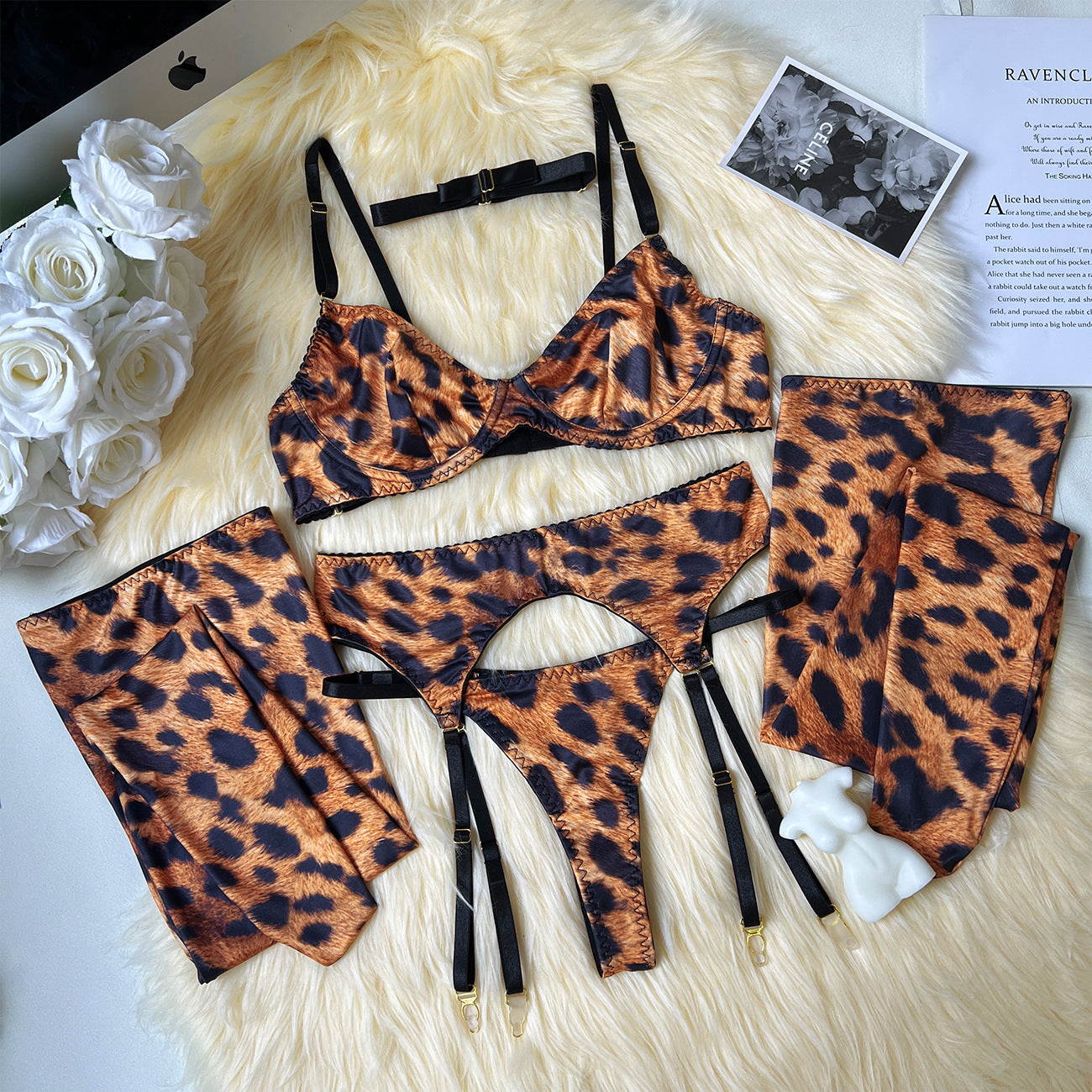 Leopard Print Bra & Panty Suit Set