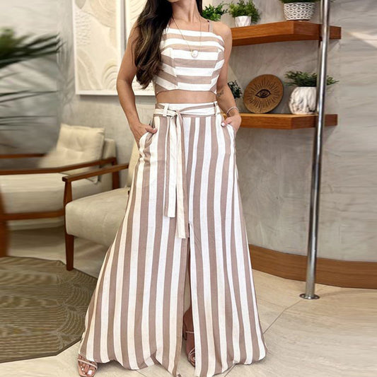 Striped 2pcs Skirt Suit Set