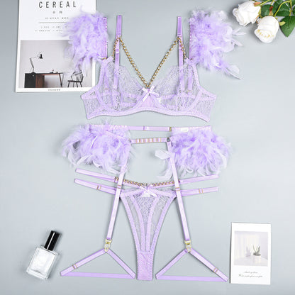 Lace Chains Bra & Panty Suit Set