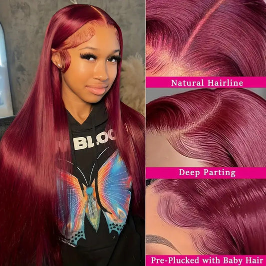 Red Wine Straight Hair Wig