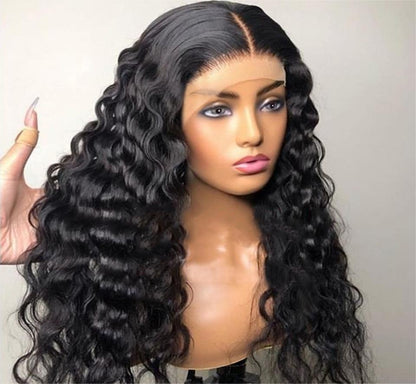 Loose Deep Wave Lace-up Front Human Hair Wig